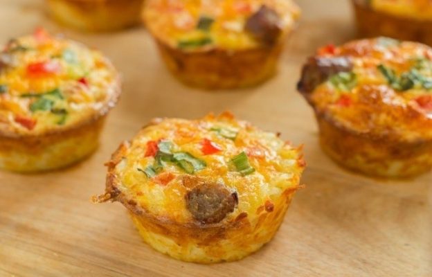 مینی‎‌ مافین تخم‌مرغ و سبزیجات